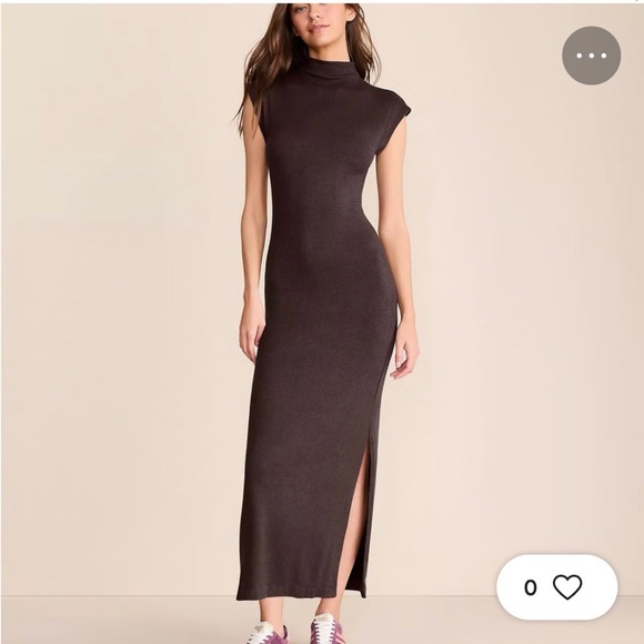 Lou And Grey Dresses & Skirts - Sleeveless Maxi Dress in Deep Brown - Sleek High Neck